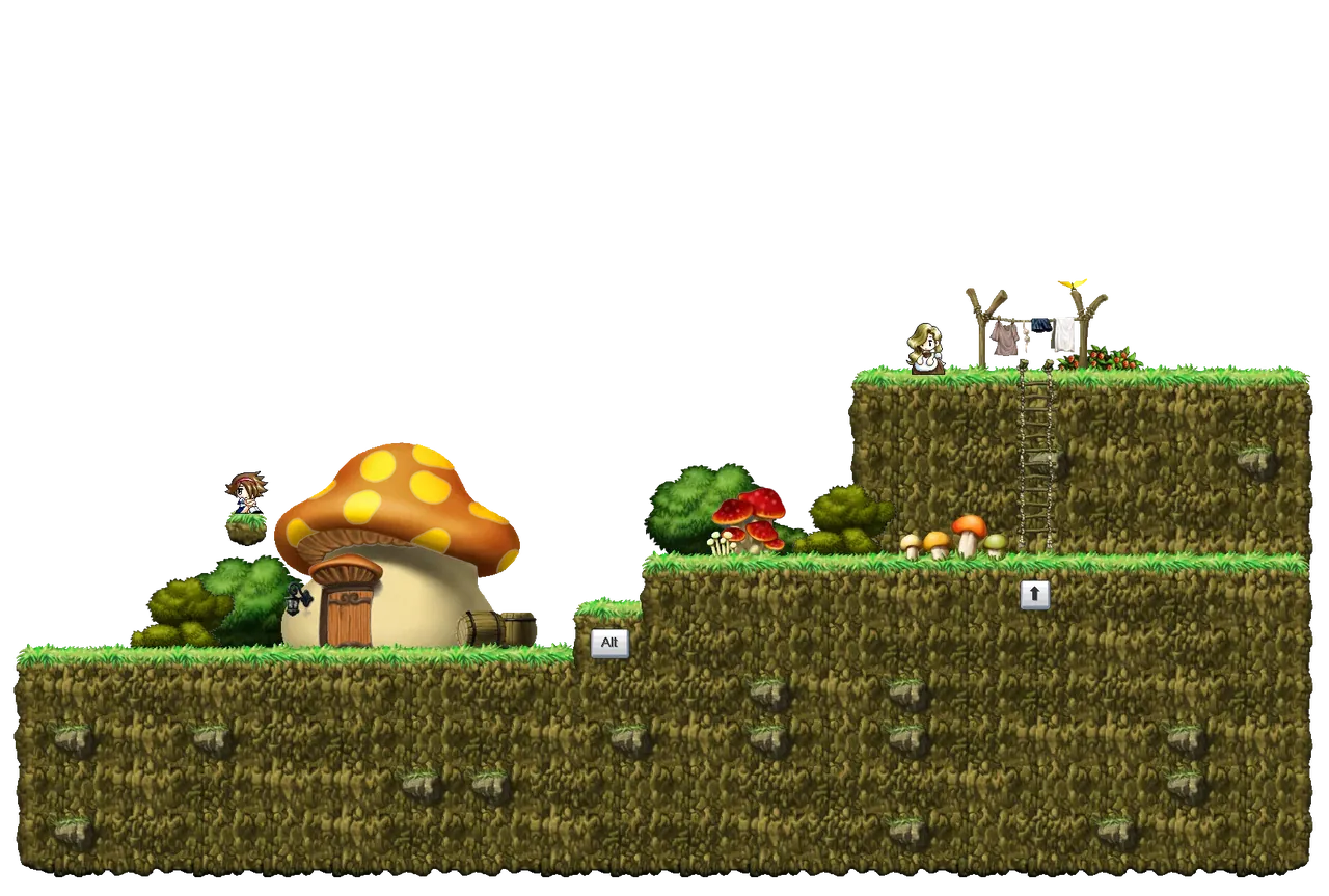 Mushroom Town - West Entrance in MapleStory Classic World: full map from the game client