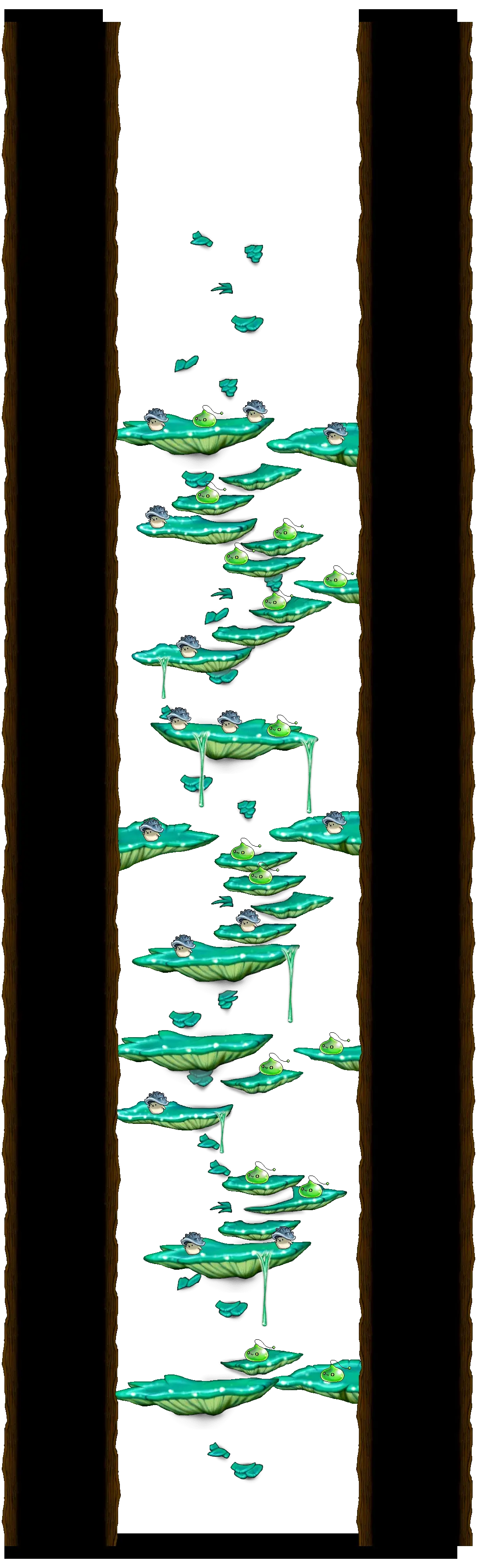 Tree Dungeon, Forest Up North I in MapleStory Classic World: full map with platforms, ropes and monster spawns