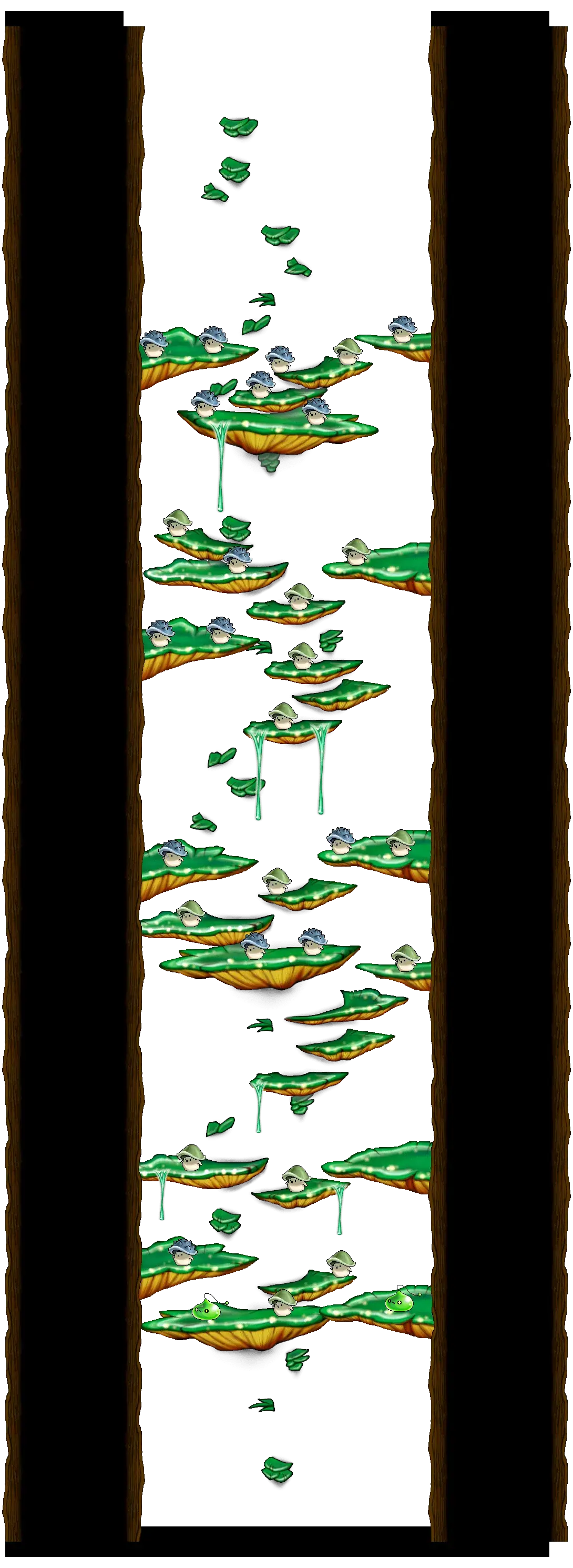 Tree Dungeon, Forest Up North II in MapleStory Classic World: full map with platforms, ropes and monster spawns