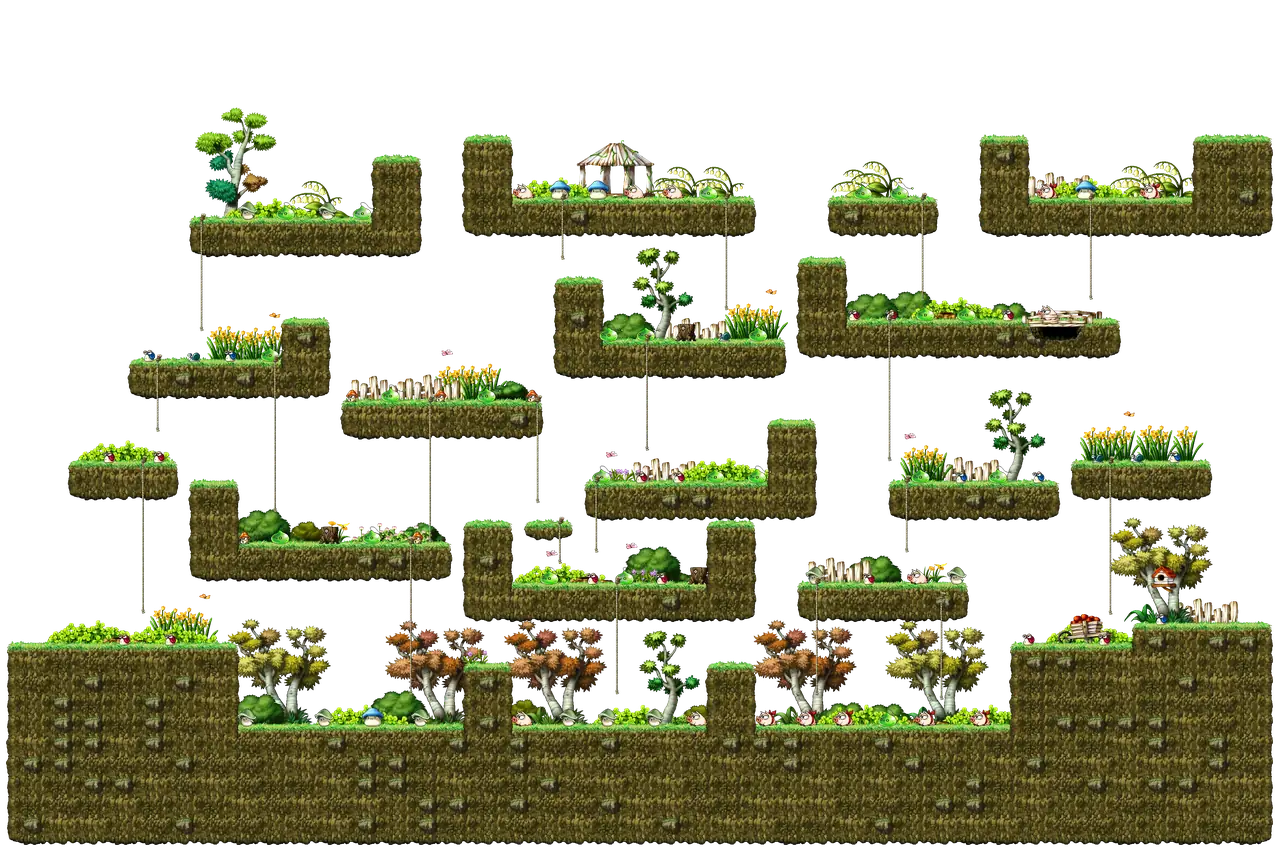 L Forest III in MapleStory Classic World: full map with platforms, ropes and monster spawns