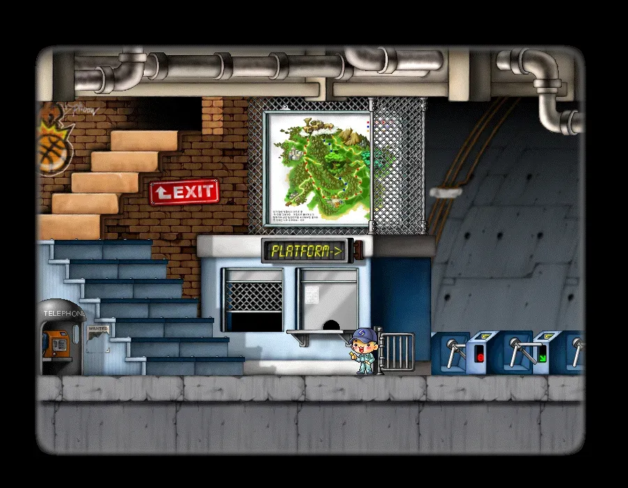 Subway Ticketing Booth in MapleStory Classic World: full map from the game client