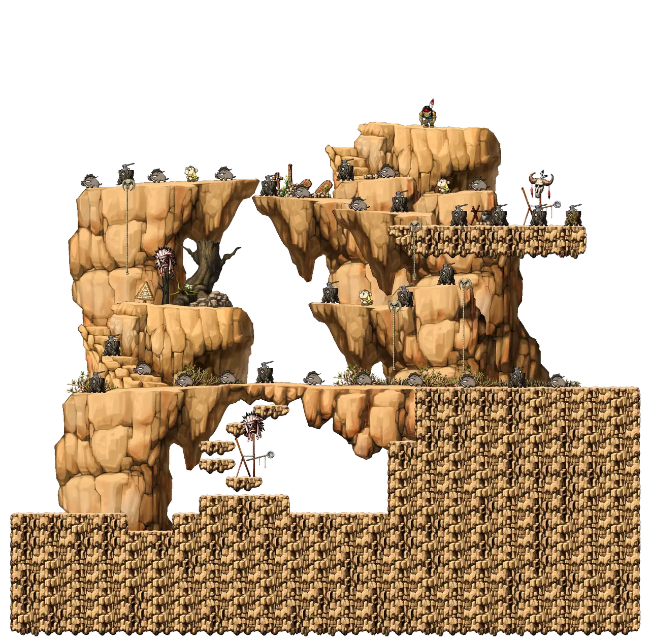 West Rocky Mountain IV in MapleStory Classic World: full map with platforms, ropes and monster spawns