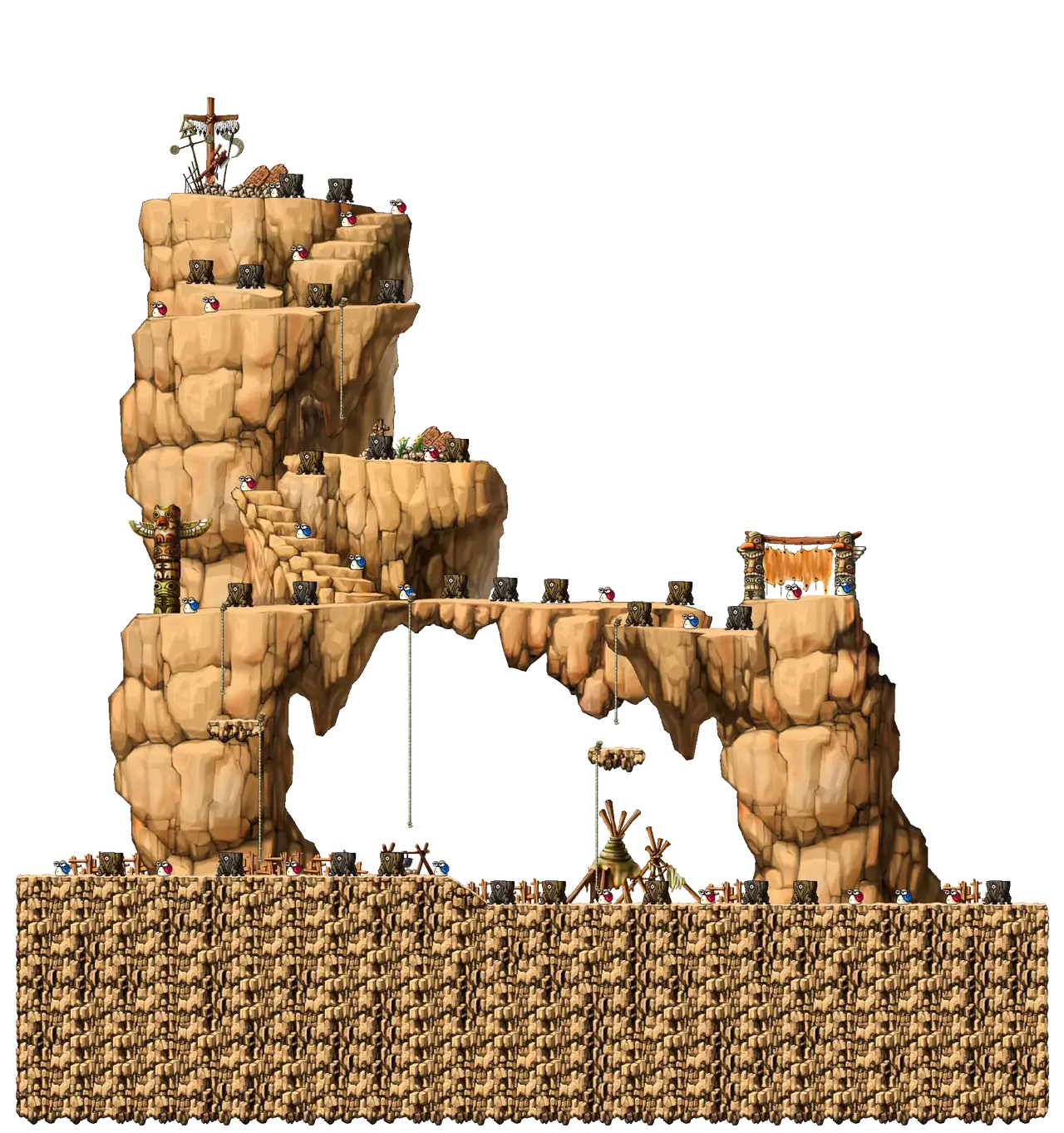 East Rocky Mountain I in MapleStory Classic World: full map with platforms, ropes and monster spawns