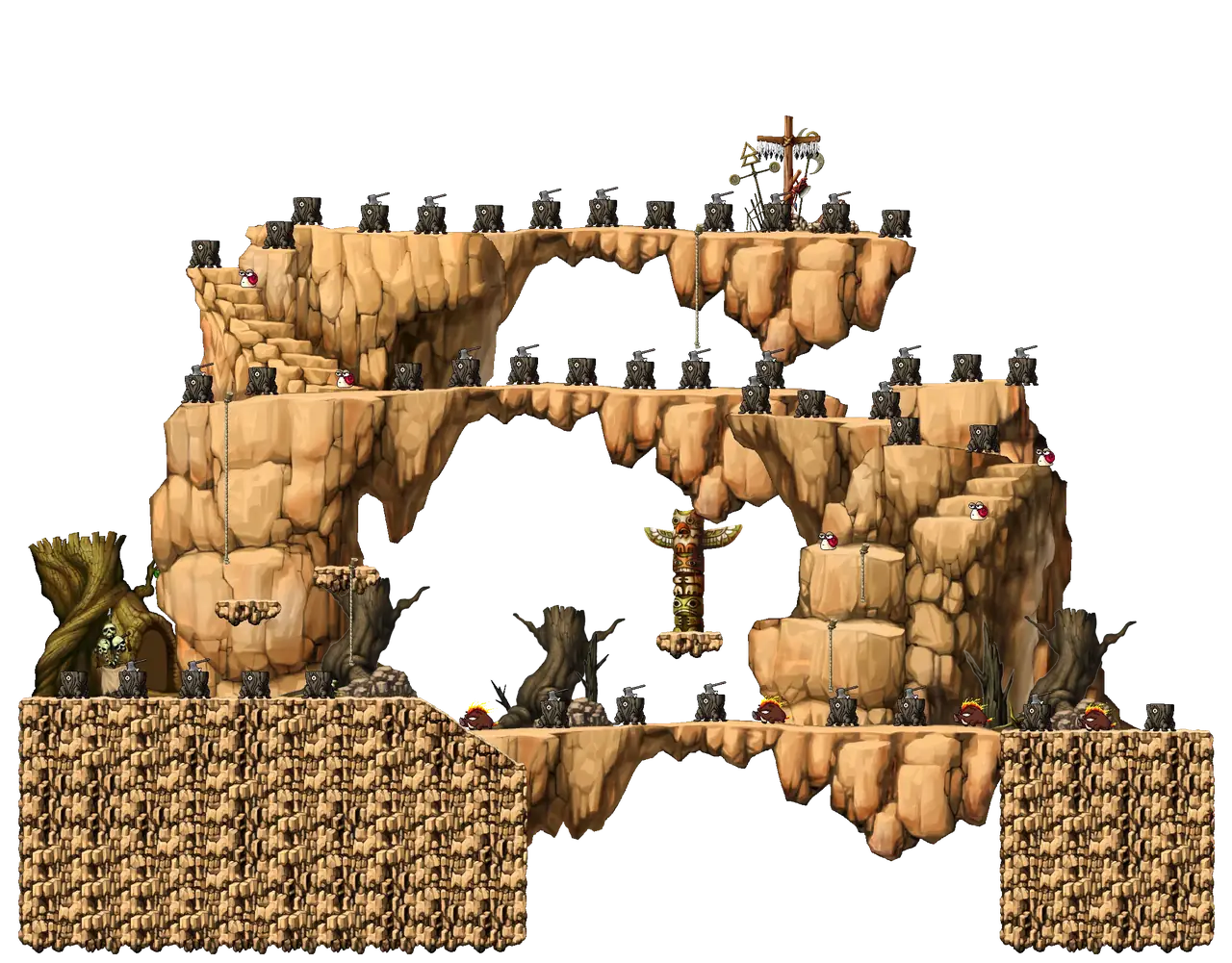 East Rocky Mountain V in MapleStory Classic World: full map with platforms, ropes and monster spawns