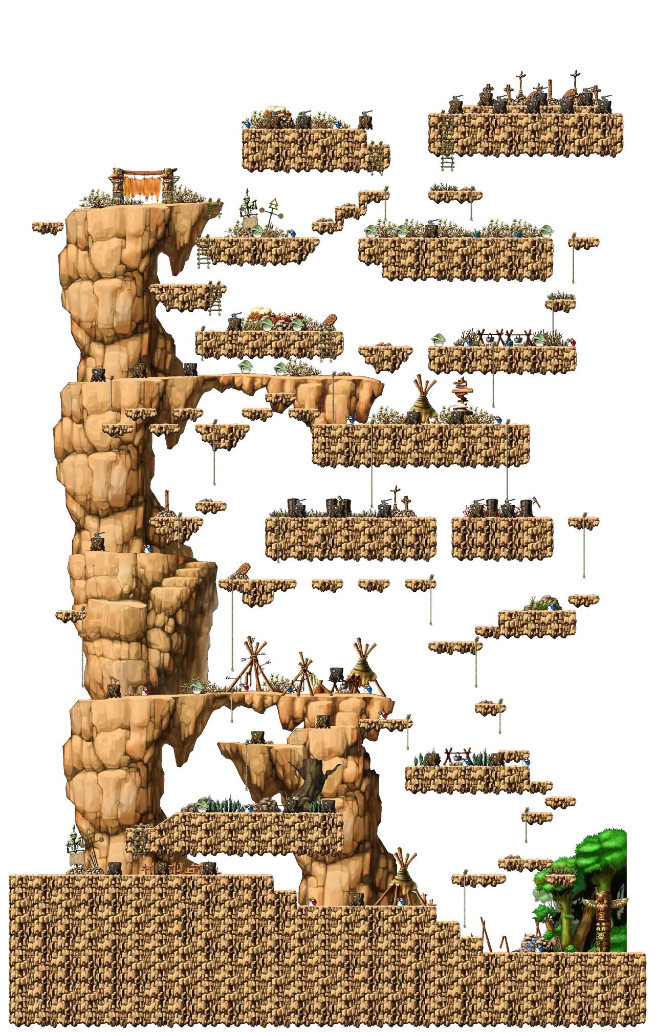 East Domain of Perion in MapleStory Classic World: full map with platforms, ropes and monster spawns