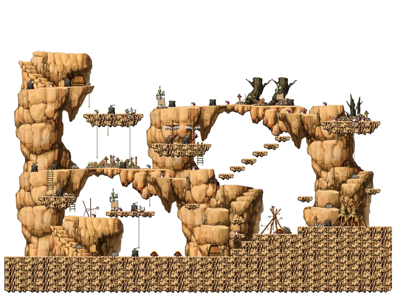 Deep Valley I in MapleStory Classic World: full map with platforms, ropes and monster spawns
