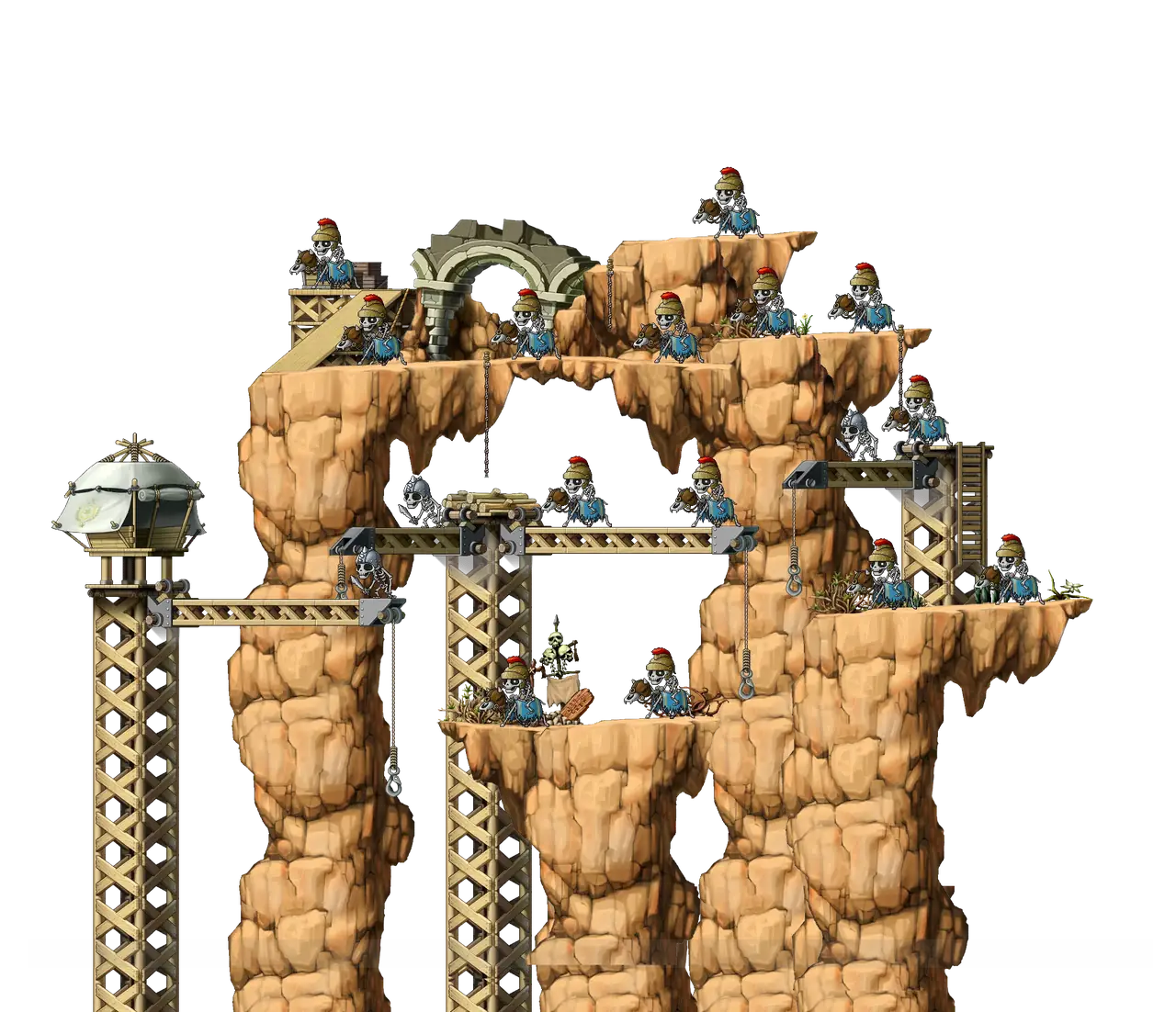 Remains <Cliff> in MapleStory Classic World: full map with platforms, ropes and monster spawns