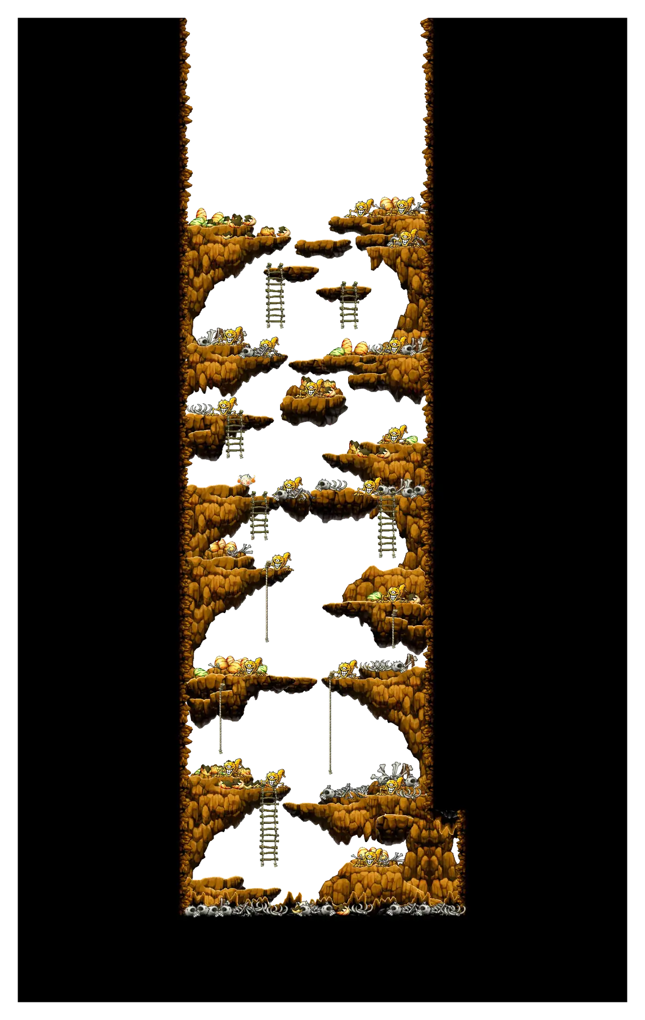 The Cave of Evil Eye I in MapleStory Classic World: full map with platforms, ropes and monster spawns