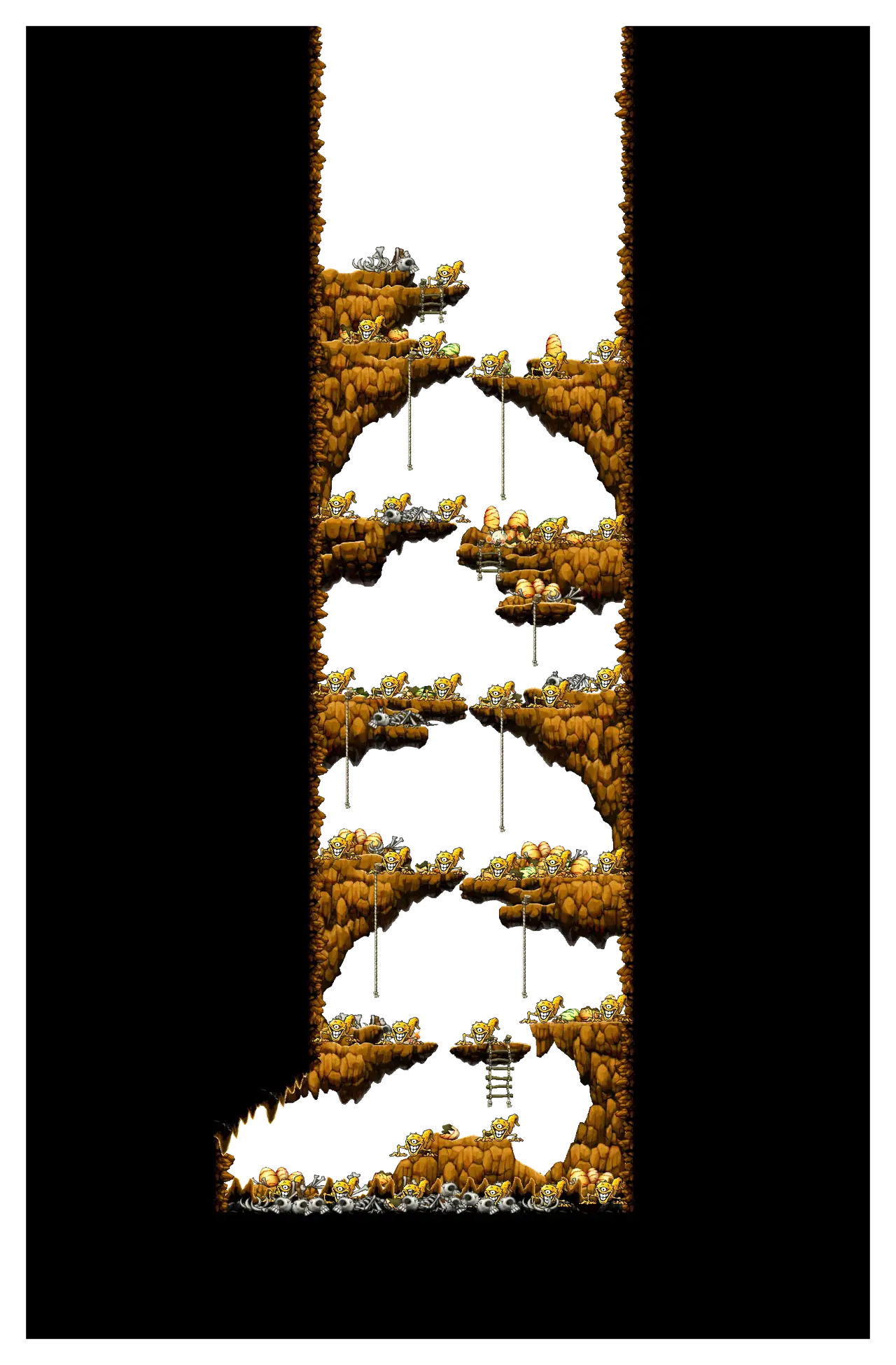 The Cave of Evil Eye II in MapleStory Classic World: full map with platforms, ropes and monster spawns
