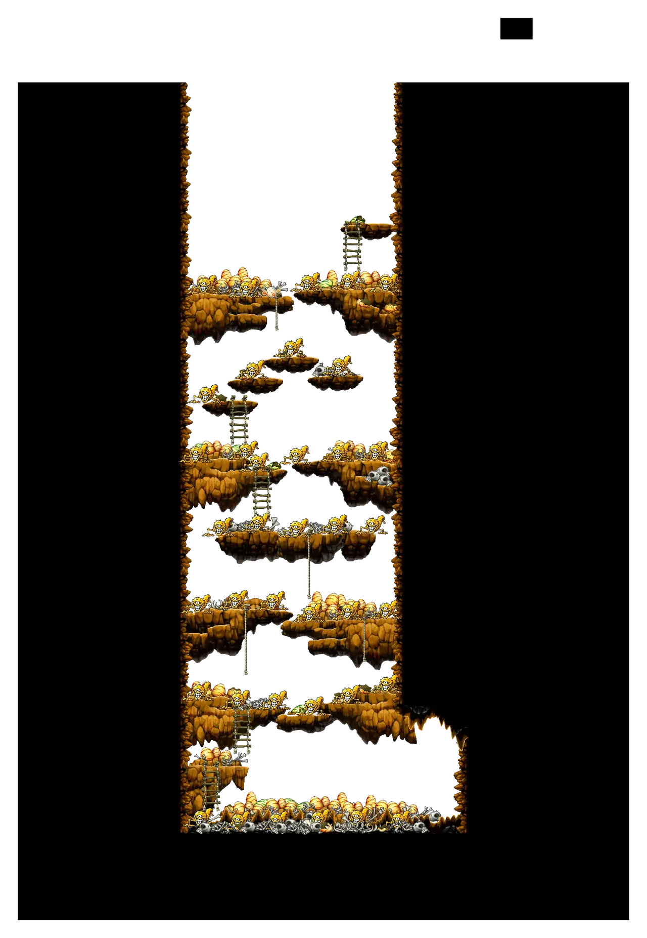 The Cave of Evil Eye III in MapleStory Classic World: full map with platforms, ropes and monster spawns