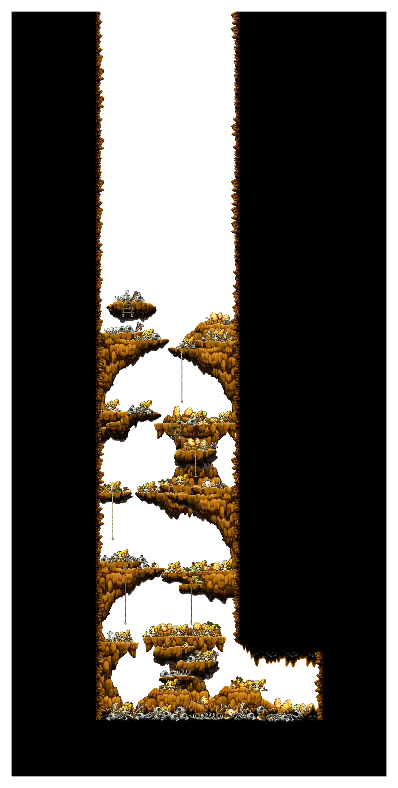The Cave of Evil Eye IV in MapleStory Classic World: full map with platforms, ropes and monster spawns