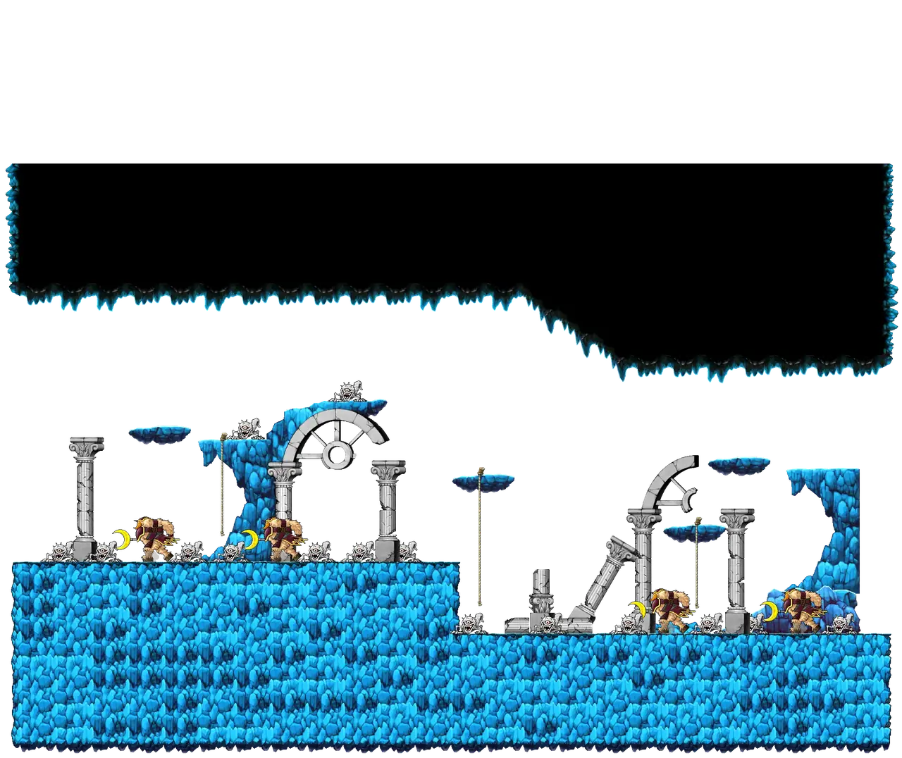 Sanctuary Entrance II in MapleStory Classic World: full map with platforms, ropes and monster spawns